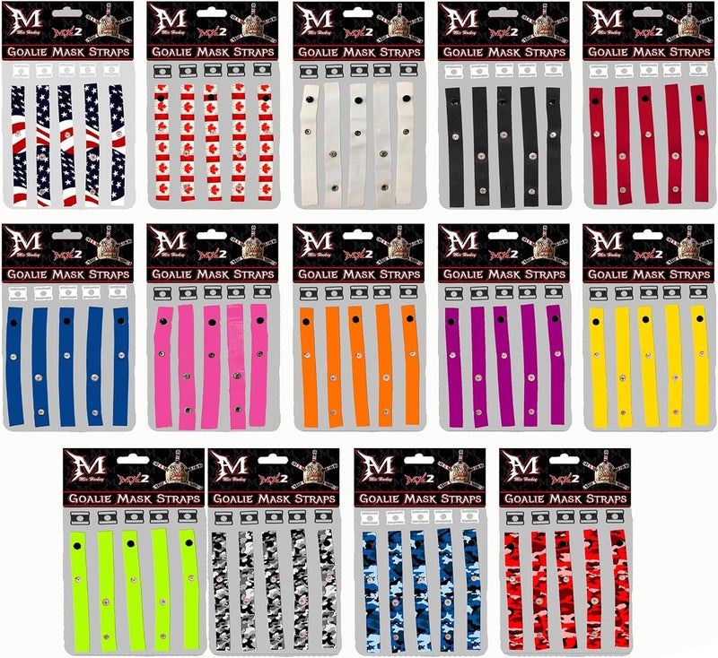 HAGAN Mix Hockey Sports Open Back Goalie Helmet Harness Straps (Black Camo) - Image 2